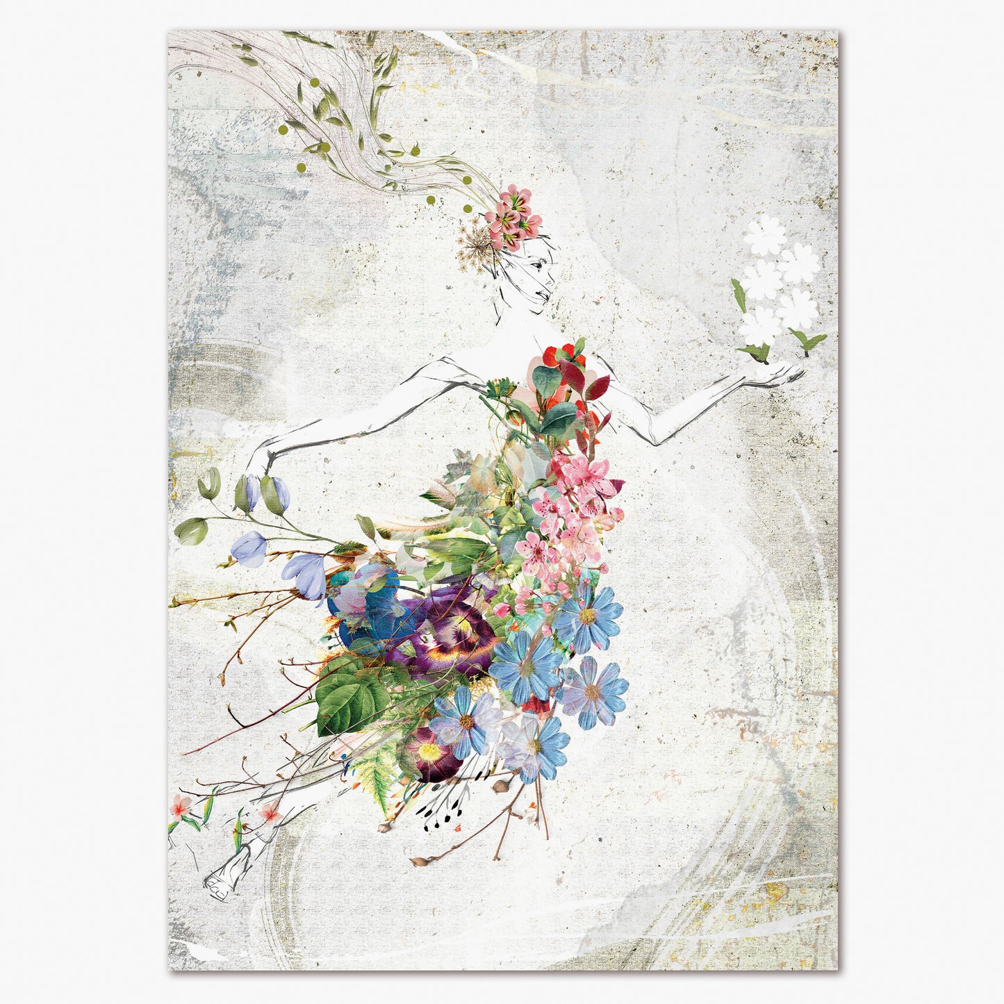 Girl in the Spring Flower Dress